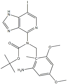 tert-butyl 6-amino-7-iodo-1-methyl-1H-imidazo[4,5-c]pyridin-4-yl(2,4-dimethoxybenzyl)carbamate Structure