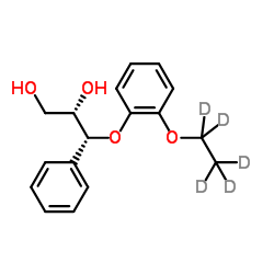 (2RS,3RS)-3-(2-Ethoxyphenoxy)-1,2-dihydroxy-3-phenylpropane-d5结构式