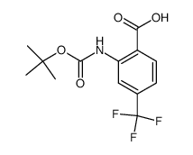 2-tert-Butoxycarbonylamino-4-trifluoromethyl-benzoic acid结构式