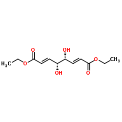 Diethyl (2E,4R,5R,6E)-4,5-dihydroxy-2,6-octadienedioate结构式