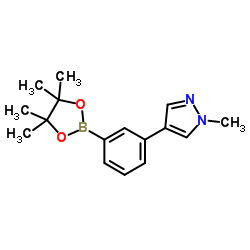 1-Methyl-4-[3-(4,4,5,5-tetramethyl-1,3,2-dioxaborolan-2-yl)phenyl]-1H-pyrazole结构式