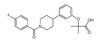 2-[3-[1-(4-fluorobenzoyl)piperidin-4-yl]phenoxy]-2-methylpropanoic acid结构式