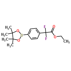 Ethyl 2, 2-Difluoro-2-(4-(4, 4, 5, 5-tetramethyl-1, 3, 2-dioxaborolan-2-yl)phenyl)acetate Structure