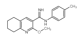 3-Quinolinecarboximidamide, 5,6,7,8-tetrahydro-2-methoxy-N-(4-methylph enyl)- Structure