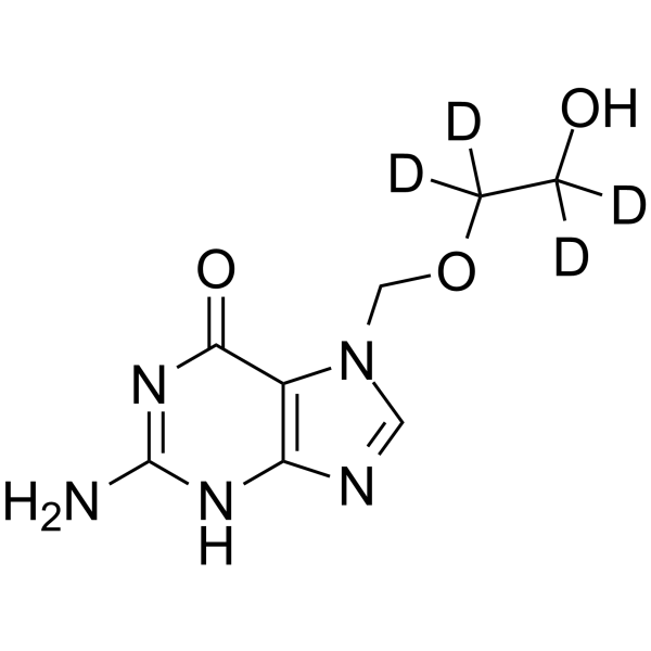 N7-[(2-Hydroxyethoxy)methyl)guanine-d4 Structure