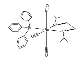 Re(SnPh3)(CO)3(N,N'-diisopropyl-1,4-diaza-1,3-butadiene)结构式