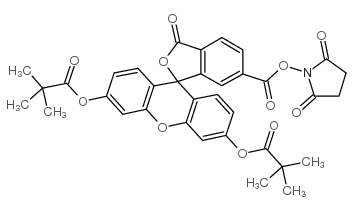 5,6-carboxyfluorescein dipivalate succinimide ester结构式
