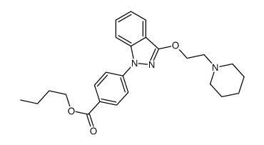 p-[3-(2-Piperidinoethoxy)-1H-indazol-1-yl]benzoic acid butyl ester结构式