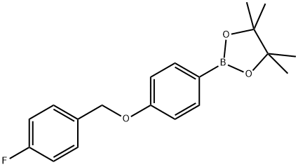 2-{4-[(4-fluorophenyl)methoxy]phenyl}-4,4,5,5-tetramethyl-1,3,2-dioxaborolane Structure