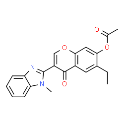 6-ethyl-3-(1-methyl-1H-benzo[d]imidazol-2-yl)-4-oxo-4H-chromen-7-yl acetate Structure