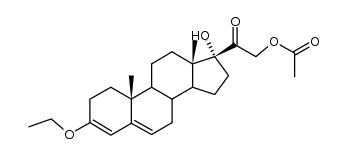 17α-Hydroxy-3-ethoxy-21-acetoxy-pregnadien-(3,5)-on-(20)结构式
