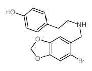 4-[2-[(6-bromobenzo[1,3]dioxol-5-yl)methylamino]ethyl]phenol结构式