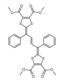 Tetramethyl-1,4-diphenyl-1,4-butendiyliden-2,2'-bis(1,3-dithiol-4,5-dicarboxylat) Structure