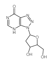 9-[4-hydroxy-5-(hydroxymethyl)oxolan-2-yl]-2,4,7,8,9-pentazabicyclo[4.3.0]nona-1,3,6-trien-5-one Structure