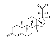 (+)-3-oxo-4-pregnene-20β-carboxylic acid Structure