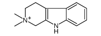 2,2-dimethyl-1,3,4,9-tetrahydropyrido[3,4-b]indol-2-ium结构式