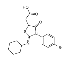 2-[3-(4-bromophenyl)-2-cyclohexylimino-4-oxo-1,3-thiazolidin-5-yl]acetic acid结构式