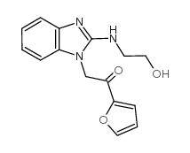 1-呋喃-2-基-2-[2-(2-羟基-乙基氨基)-苯并咪唑-1-基]-乙酮图片