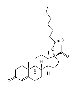 17-heptanoyloxy-pregn-4-ene-3,20-dione structure