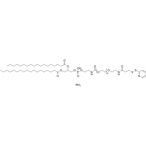 1,2-DISTEAROYL-SN-GLYCERO-3-PHOSPHOETHANOLAMINE-N-[PDP(POLYETHYLENE GLYCOL)-2000] (AMMONIUM SALT);DSPE-PEG(2000) PDP结构式