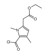 ethyl 2-(5-carbonochloridoyl-1,4-dimethylpyrrol-2-yl)acetate结构式