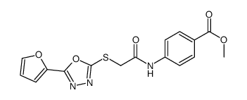 methyl 4-[[2-[[5-(furan-2-yl)-1,3,4-oxadiazol-2-yl]sulfanyl]acetyl]amino]benzoate结构式