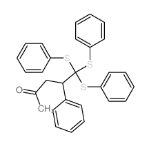 4-phenyl-5,5,5-tris(phenylsulfanyl)pentan-2-one结构式