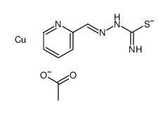 copper,N'-[(E)-pyridin-2-ylmethylideneamino]carbamimidothioate,acetate结构式