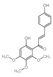 (E)-3-(4-hydroxyphenyl)-1-(6-hydroxy-2,3,4-trimethoxy-phenyl)prop-2-en-1-one结构式