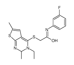 Acetamide, 2-[(5-ethyl-2,6-dimethylthieno[2,3-d]pyrimidin-4-yl)thio]-N-(3-fluorophenyl)- (9CI) picture