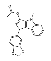 3-acetoxy-1-benzo[1,3]dioxol-5-yl-4-methyl-1,4-dihydro-pyrrolo[3,4-b]indole结构式