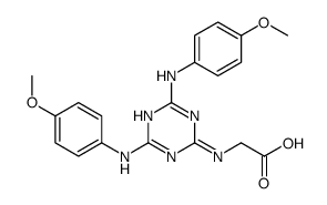 2-[[4,6-bis(4-methoxyanilino)-1,3,5-triazin-2-yl]amino]acetic acid Structure
