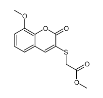 (8-methoxy-2-oxo-2H-chromen-3-ylsulfanyl)-acetic acid methyl ester结构式