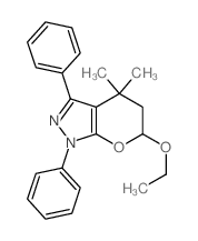 Pyrano[2,3-c]pyrazole,6-ethoxy-1,4,5,6-tetrahydro-4,4-dimethyl-1,3-diphenyl- picture