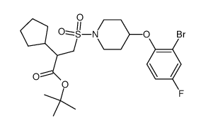 tert-butyl (R/S)-3-{[4-(2-bromo-4-fluorophenoxy)piperidin-1-yl]sulphonyl}-2-cyclopentylpropanoate结构式