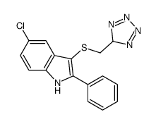 5-Chloro-2-phenyl-3-[(1H-tetrazol-5-yl)methylthio]-1H-indole structure