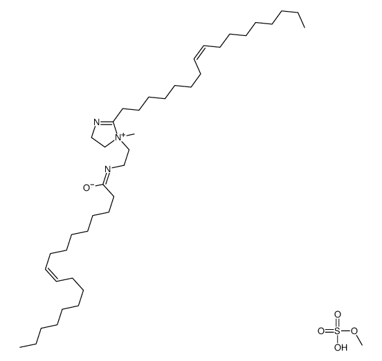 (Z,Z)-2-(8-heptadecenyl)-4,5-dihydro-1-methyl-1-[2-[(1-oxo-9-octadecenyl)amino]ethyl]-1H-imidazolium methyl sulphate Structure