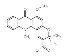 7H-Pyrano[2,3-c]acridin-7-one,3,12-dihydro-6-methoxy-3,3,12-trimethyl-2-nitro- structure