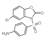 3-(4-aminophenyl)sulfonyl-5-bromo-benzooxazol-2-one structure