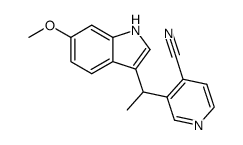 3-(1-(6-methoxy-1H-indol-3-yl)ethyl)isonicotinonitrile结构式