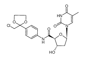 N-[4-[2-(chloromethyl)-1,3-dioxolan-2-yl]phenyl]-1,2-dideoxy-1-[3,4-dihydro-5-methyl-2,4-dioxo-1(2H)-pyrimidinyl]-β-D-erythro-pentofuranuronamide Structure