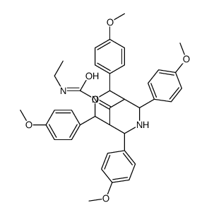 N-ethyl-2,4,6,8-tetrakis(4-methoxyphenyl)-9-oxo-3,7-diazabicyclo[3.3.1]nonane-3-carboxamide Structure