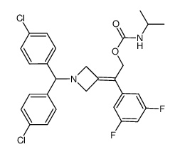 2-{1-[bis(4-chlorophenyl)methyl]azetidin-3-ylidene}-2-(3,5-difluorophenyl)ethyl isopropylcarbamate Structure