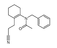 N-benzyl-N-[2-(2-cyanoethyl)cyclohexen-1-yl]acetamide结构式