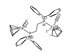 d,l-[(η5-cyclopentadienyl)Fe(CO)I]2[1,2-bis(diphenyl phosphito)ethane]结构式