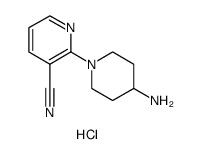 3-Pyridinecarbonitrile, 2-(4-amino-1-piperidinyl)-, hydrochloride结构式