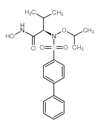 (2R)-N-hydroxy-3-methyl-2-[(4-phenylphenyl)sulfonyl-propan-2-yloxyamino]butanamide Structure