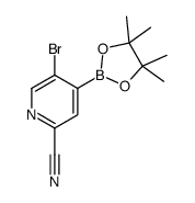 5-BROMO-4-(4,4,5,5-TETRAMETHYL-1,3,2-DIOXABOROLAN-2-YL)-2-PYRIDINECARBONITRILE结构式