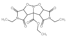 Ethyl 2,8-diethyl-1,3,7,9-tetraoxooctahydro-1H-pyrrolo(3,4-d)pyrrolo(3,4:4,5)isoxazolo(2,3-b)isoxazole-9b(6aH)-carboxylate结构式