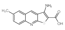 3-氨基-6-甲基-噻吩并[2,3-b]喹啉-2-羧酸结构式